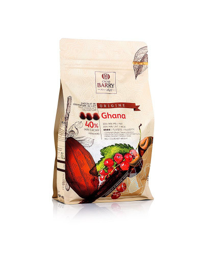 Chocolat couverture lait Ghana Barry 40% cacao pistoles 1kg