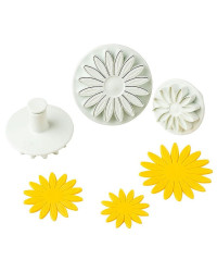 Découpoir fleur de tournesol avec poussoir (Lot de 3)