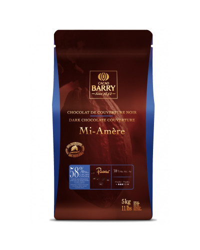 Chocolat couverture noir Mi Amere Barry 58% cacao Pistoles 5kg