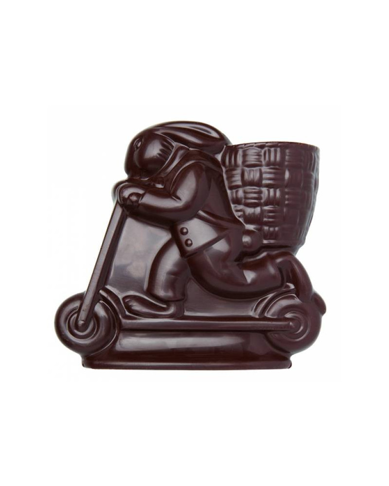 Moule pour chocolat lapin sur trottinette