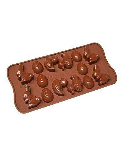 Plaque silicone EasyChoc 14 sujets Pâques