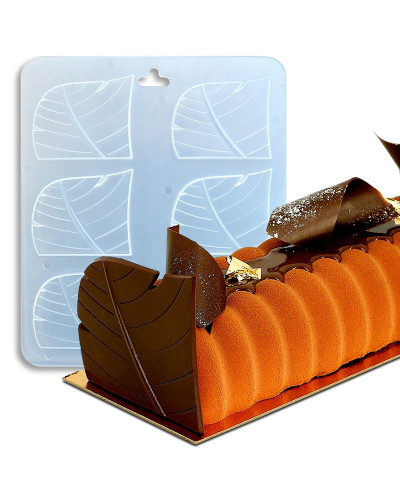 Moule pour chocolat embout de bûche Feuilles