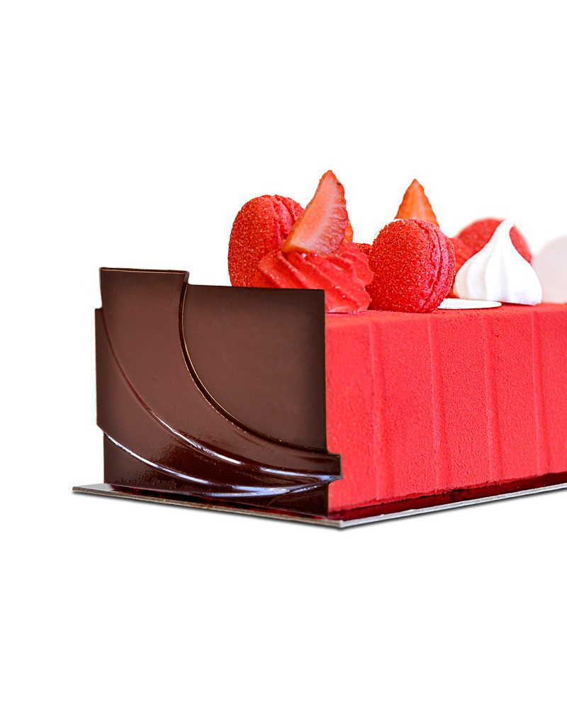 Moule à Transfert Pour Bûche De Noël - Avec Beurre De Cacao Décoratif - Réutilisable - 17,5 X 13,5 Cm