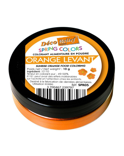 Colorant Alimentaire Hydrosoluble Intense en Poudre Orange 50gr - Déco