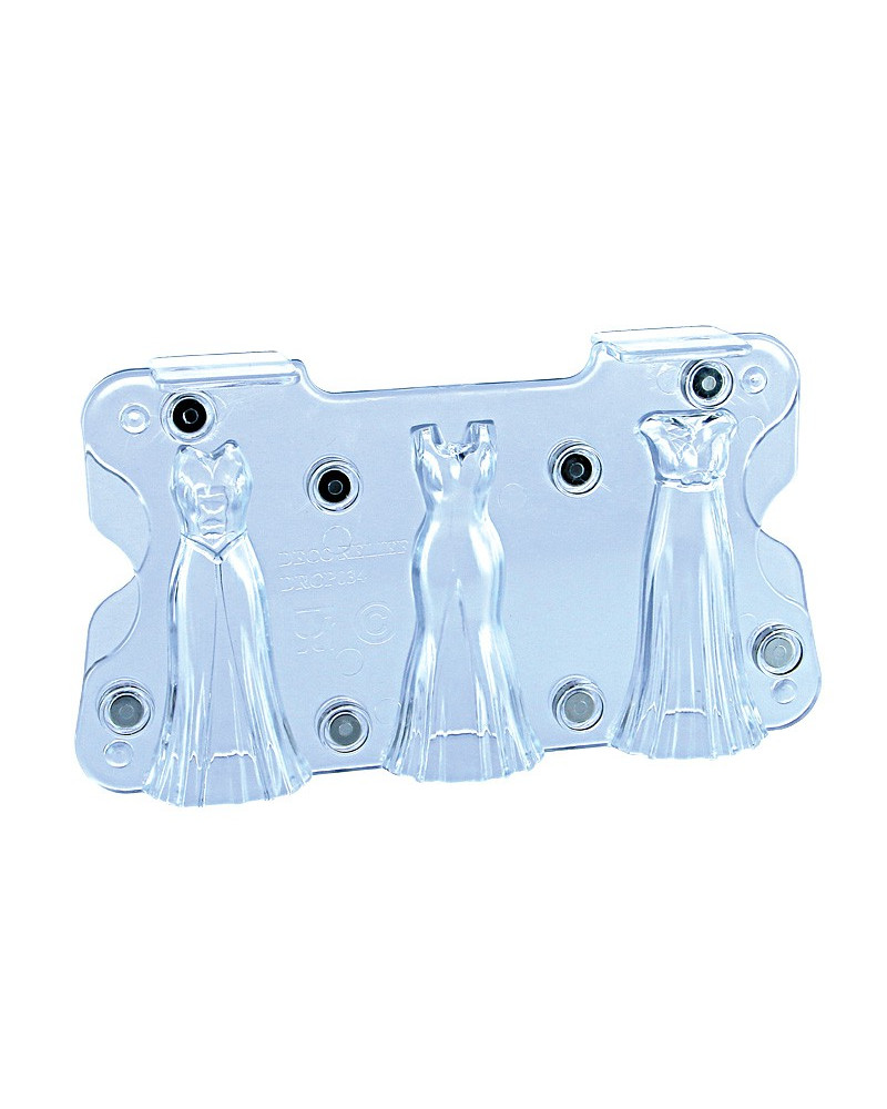 Moule pour chocolat robes cintrees 3 empreintes