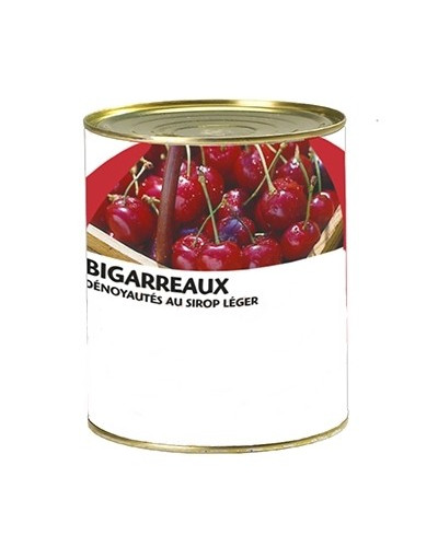 Bigarreaux dénoyautés au sirop conserve