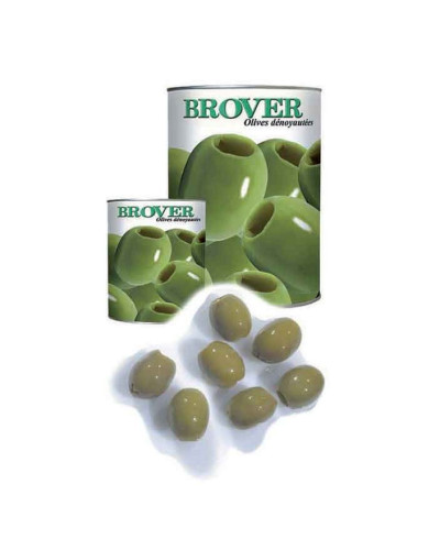 Olives vertes entières dénoyautées Brover conserve