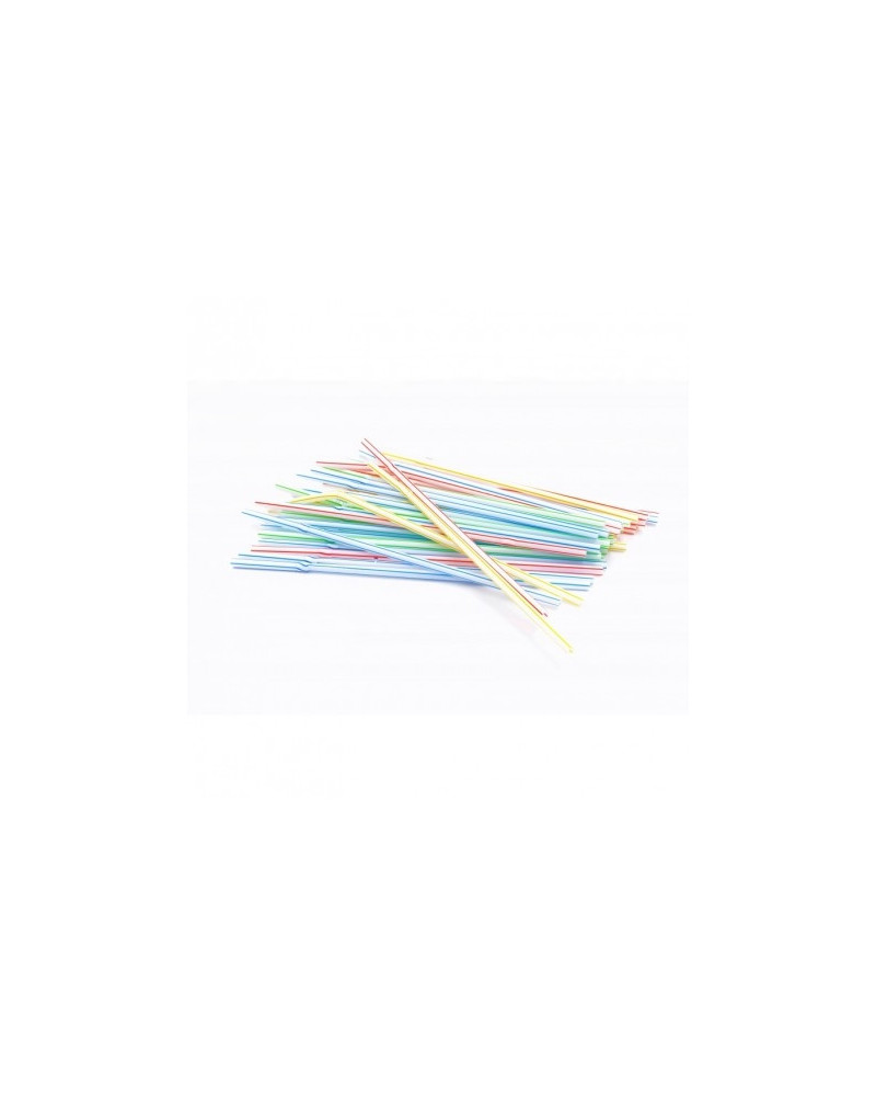 Lot 250 pailles rayures couleur flexibles