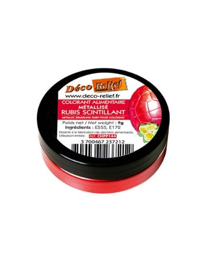 Colorant métallisé rubis scintillant (9gr) Déco Relief