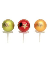 Assortiment décors de Noël pour bûche x10