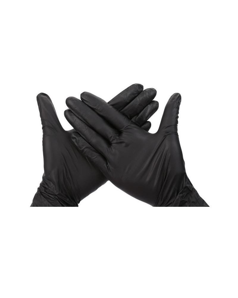 Gants Nitrile sans poudre noir taille L, CAT III