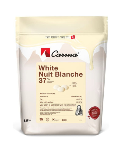 Chocolat couverture Nuit blanche Carma 37% cacao pistoles 1,5kg