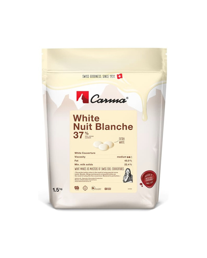 Chocolat couverture Nuit blanche Carma 37% cacao pistoles 1,5kg