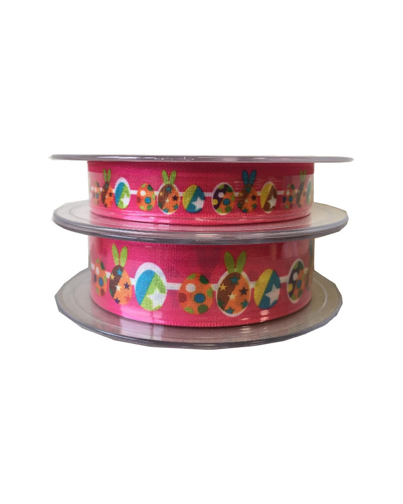 Ruban satin oeufs de Pâques décorés