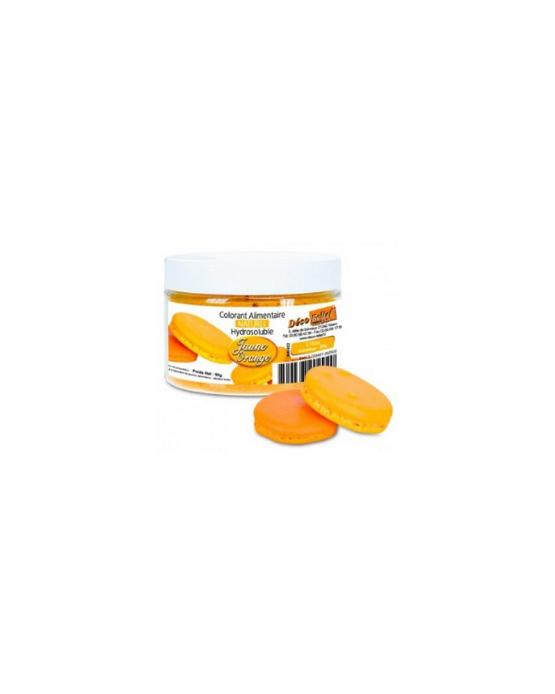 Colorant Alimentaire Hydrosoluble Intense en Poudre Orange 50gr - Déco