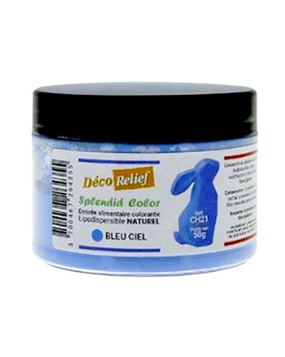 Colorant naturel liposoluble bleu ciel Déco Relief en pot de 50 gr