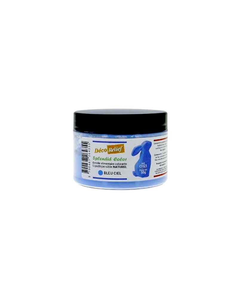 Colorant naturel liposoluble bleu ciel Déco Relief en pot de 50 gr