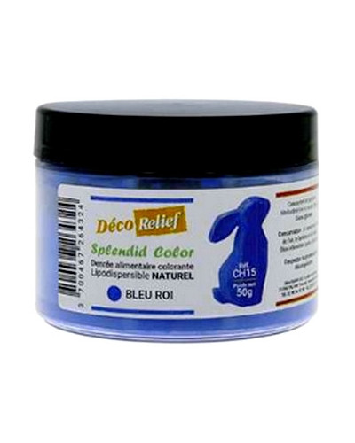 Colorant naturel liposoluble bleu roi Déco Relief en pot de 50gr