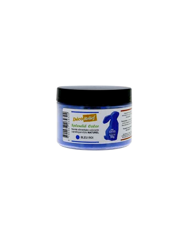 Colorant naturel liposoluble bleu roi Déco Relief en pot de 50gr