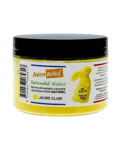 Colorant naturel liposoluble jaune clair Déco Relief en pot de 50gr