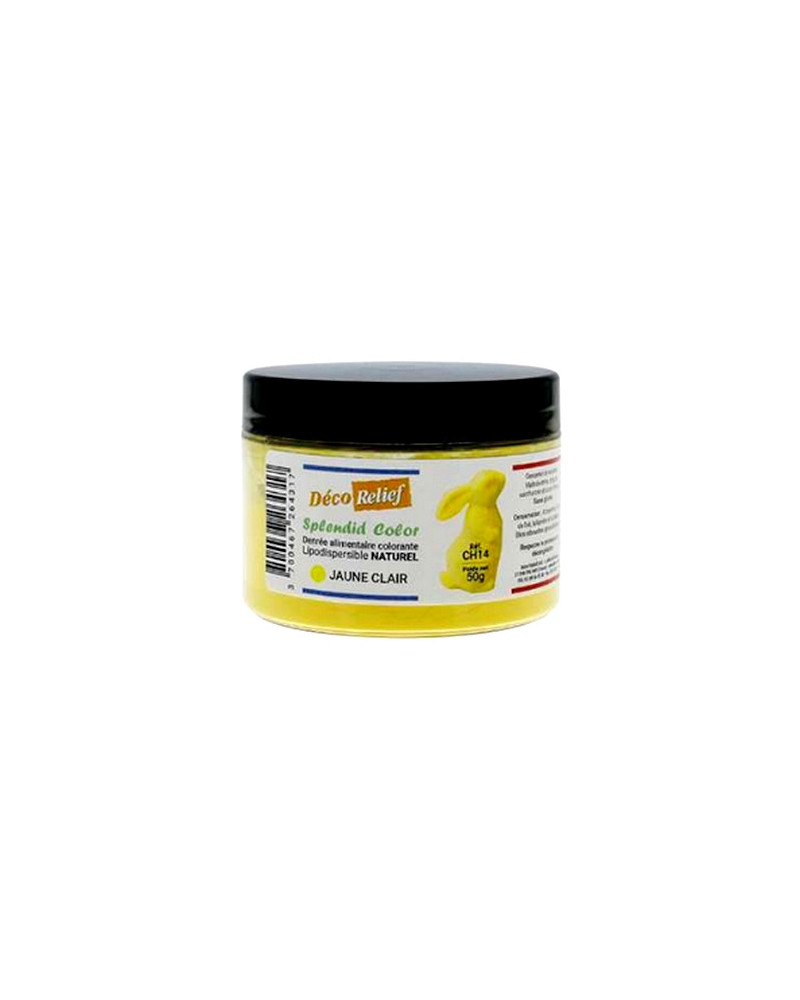 Colorant naturel liposoluble jaune clair Déco Relief en pot de 50gr