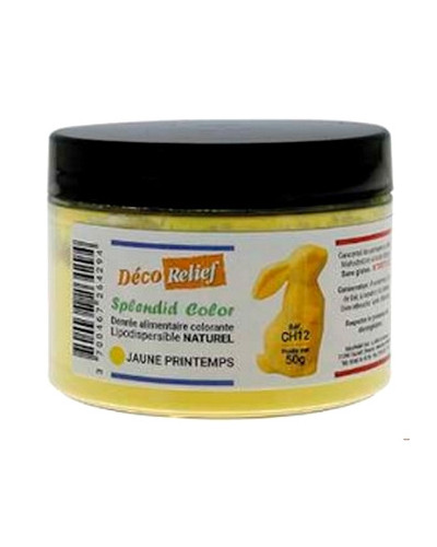 Colorant naturel liposoluble jaune printemps Déco Relief en pot de 50gr