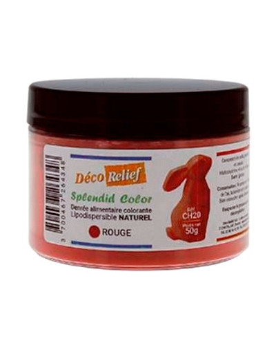 Colorant naturel liposoluble rouge Déco Relief en pot de 50gr