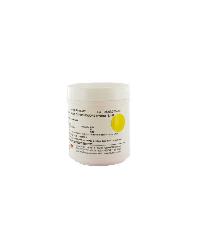 Colorant hydro jaune citron Sévarome (100gr)