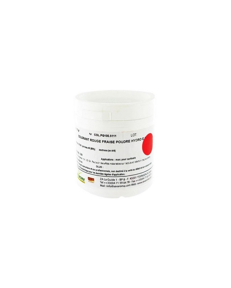 Colorant hydrosoluble rouge fraise Sévarome (100gr)