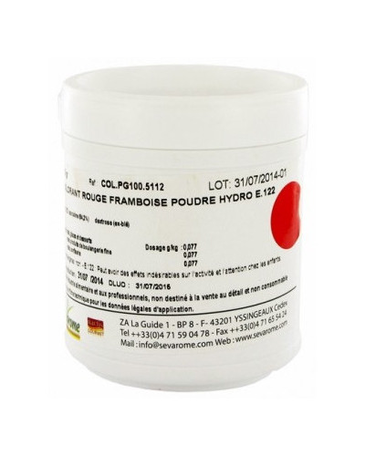 Colorant hydrosoluble rouge framboise Sévarome (100gr)