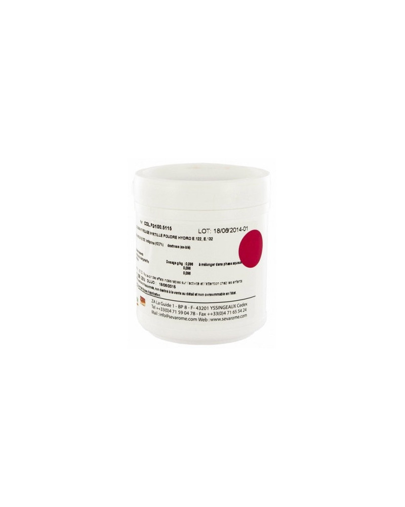 Colorant hydrosoluble rouge myrtille Sévarome (100gr)