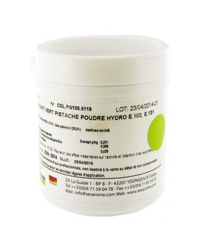 Colorant hydrosoluble vert pistache Sévarome (100gr)
