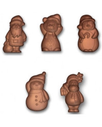 Moule friture en chocolat 10 personnages de Noël