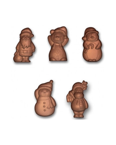 Moule friture en chocolat 10 personnages de Noël