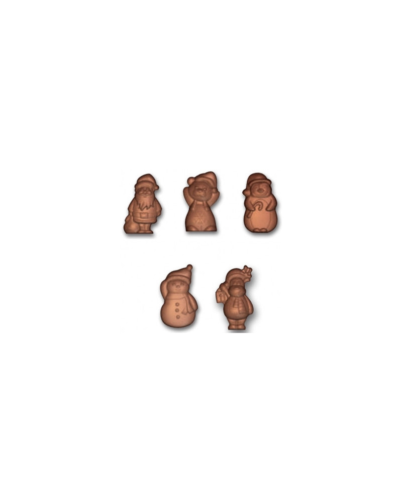 Moule friture en chocolat 10 personnages de Noël