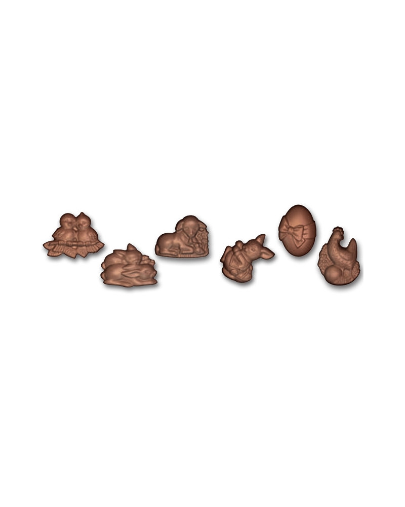 Assortiment de 18 sujets en chocolat pour paques - Magasin Du Chef