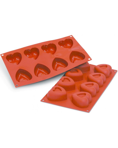 Moule silicone orange 8 coeurs