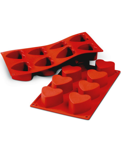 Moule silicone 8 coeurs unis