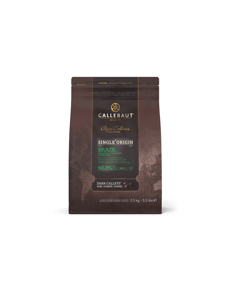 Chocolat couverture noir Sao Thome Callebaut 70% cacao pistoles 2,5kg