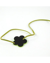 6 mini Ardoises fleur avec cordon vert 3cm Yves Deninger