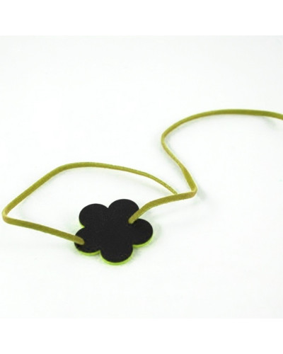 6 mini Ardoises fleur avec cordon vert 3cm Yves Deninger