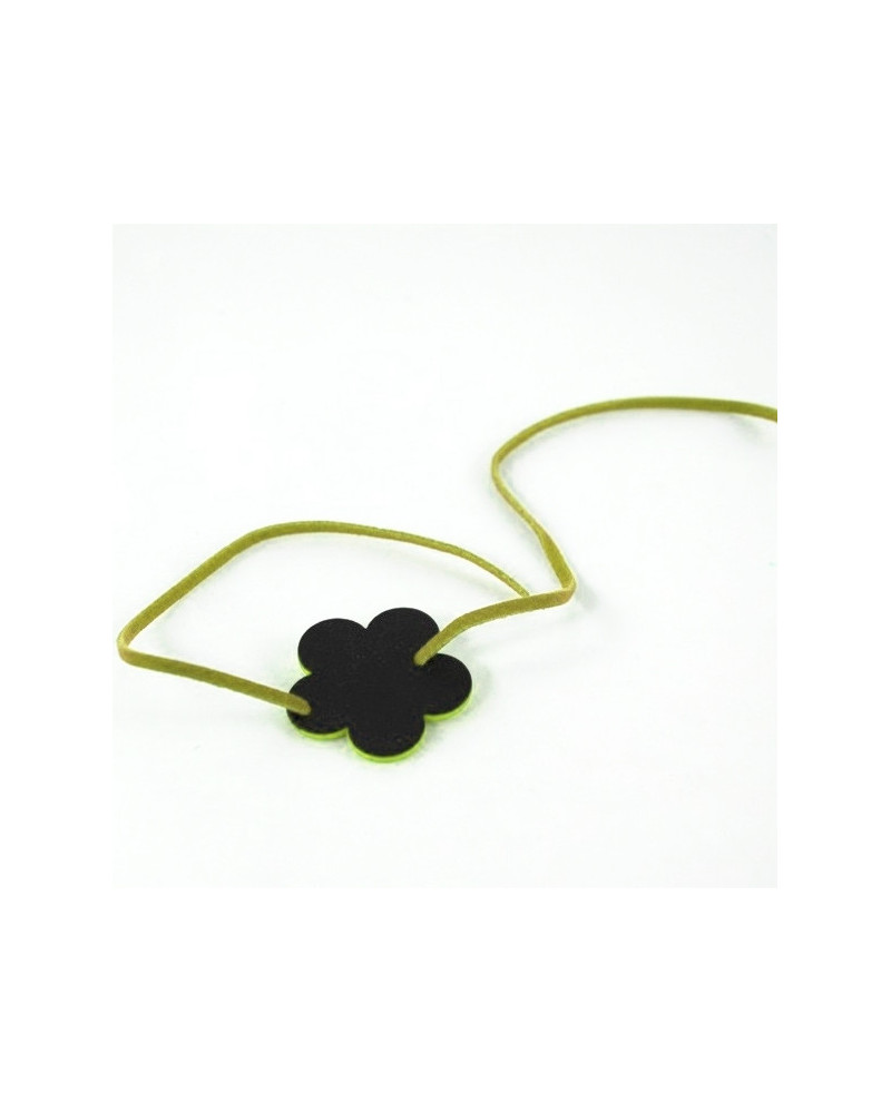 6 mini Ardoises fleur avec cordon vert 3cm Yves Deninger