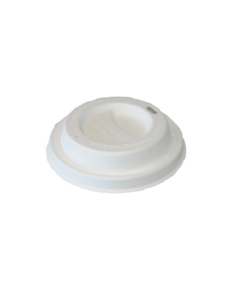 Lot de 50 couvercles blanc cellulose pour gobelets 18cl