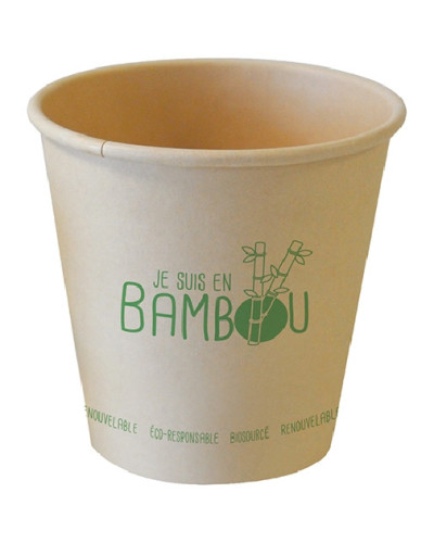 Lot de 50 gobelets café bambou 18cl