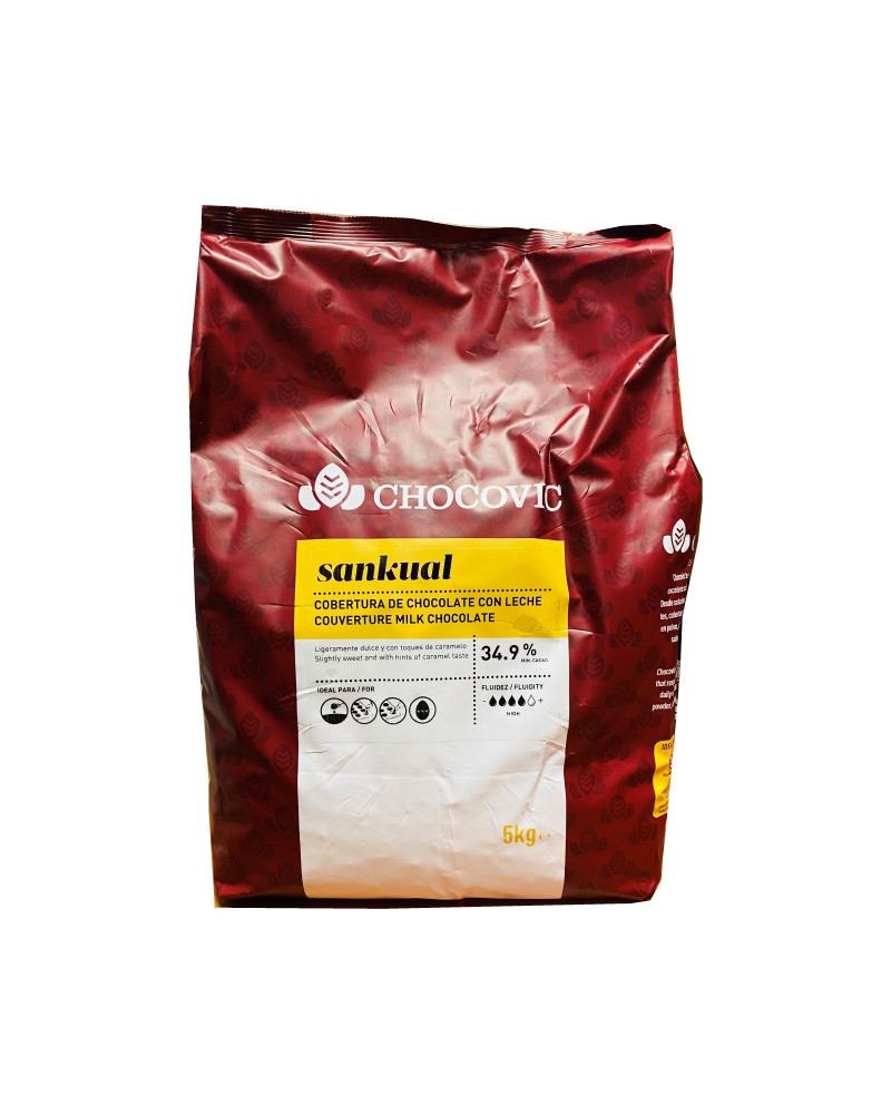 Chocolat lait 34,9% Chocovic Sankual 5kg