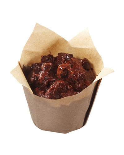 Muffins tout chocolat, fourrés choco/noisette