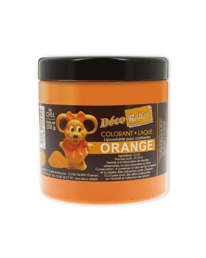 Colorant laqué ORANGE 100g Déco relief