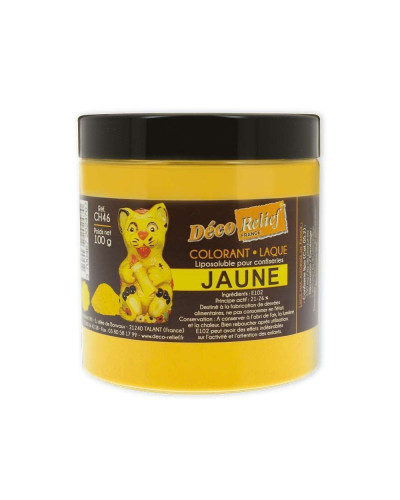 Colorant laqué JAUNE 100g Déco relief