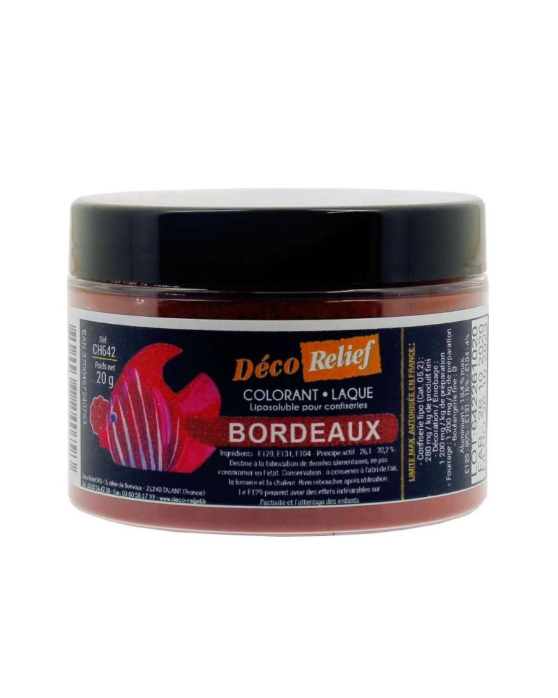 Colorant laqué bordeaux 20g Déco relief