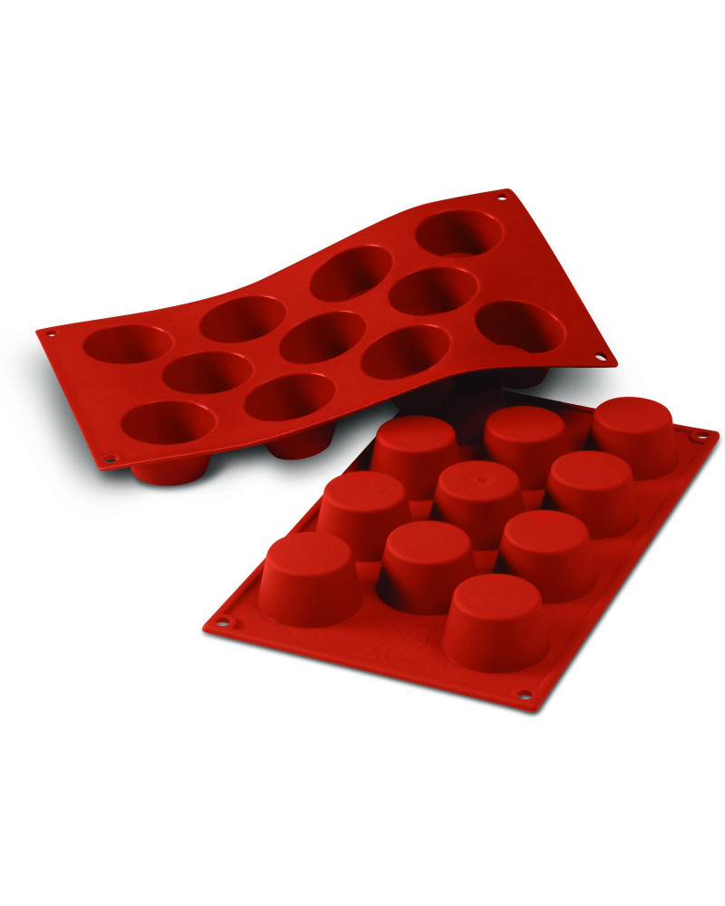 Moules à Muffins En Silicone Pour Coques En Chocolat - Lot De 8 - Couleur Brique